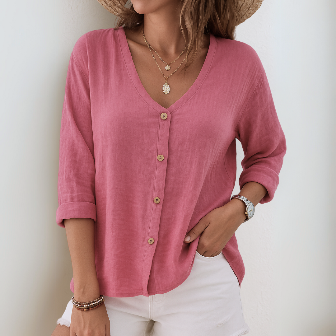 Eirlys – Afslappet bluse med knapper