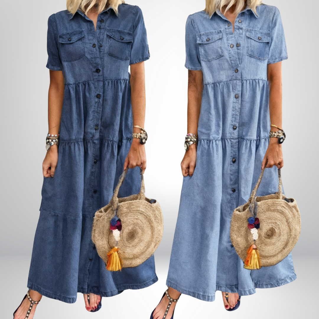 Frederika™ | Blød Denimkjole