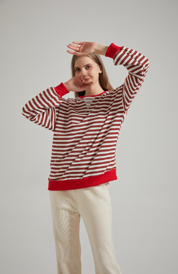Frederika™ | Oversized stribet sweater