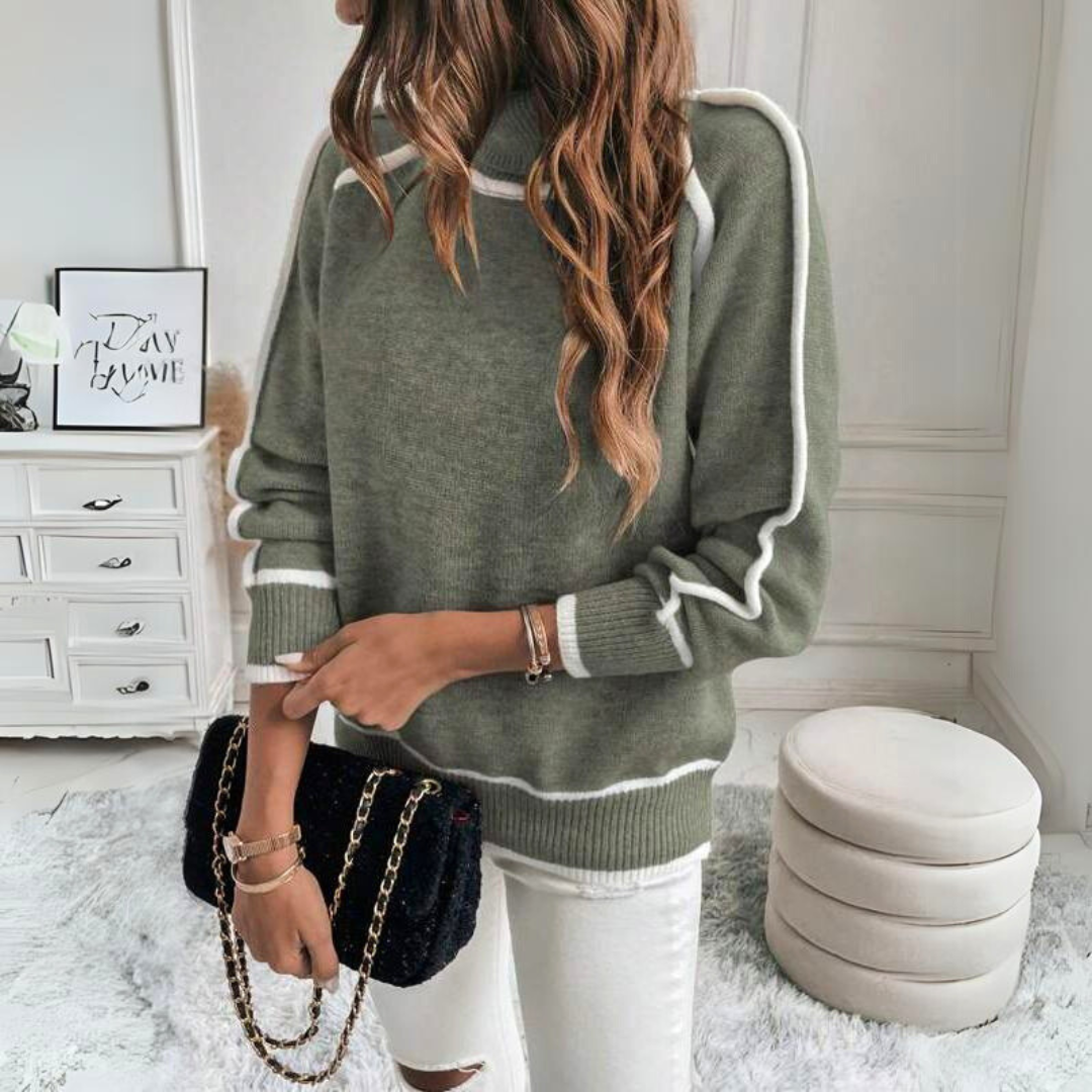Frederika™ | Luxuriöser olivgrüner Strickpullover