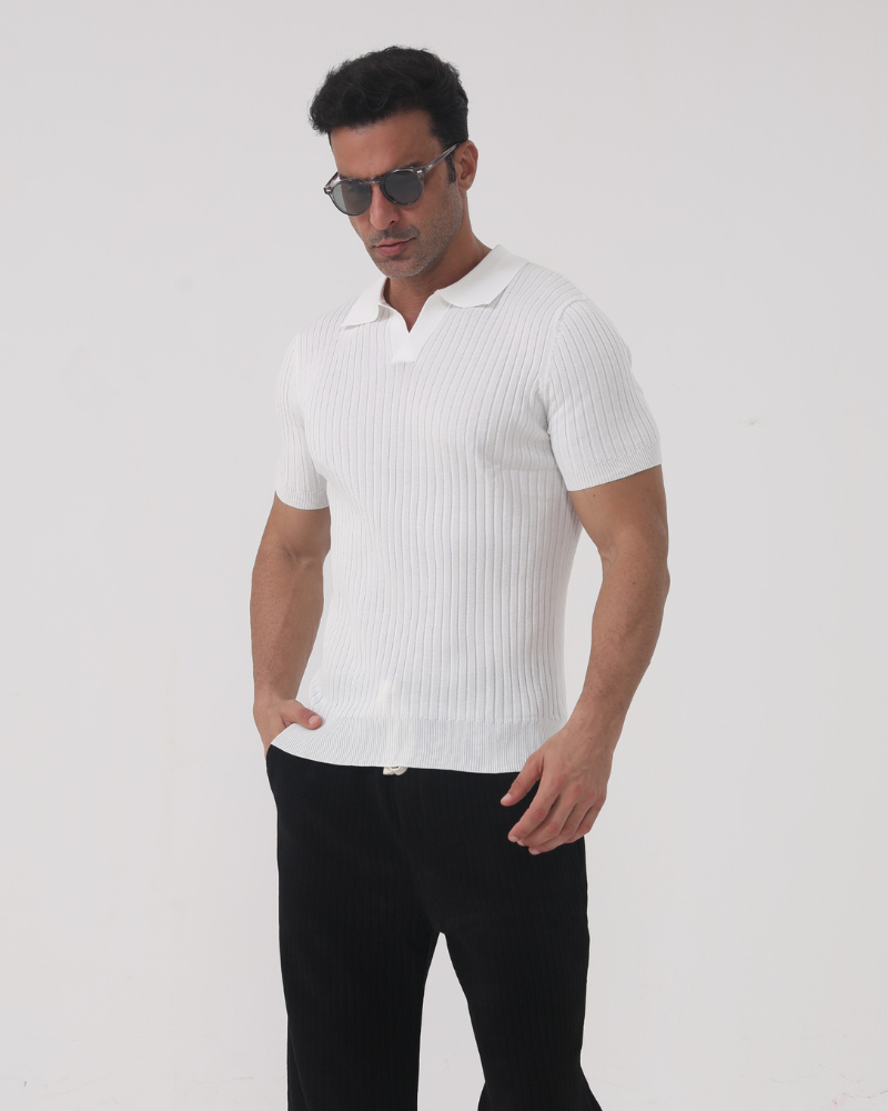 Frederik - Ribbet bomulds-polo