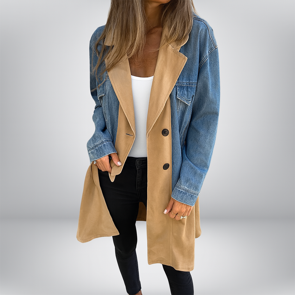 Icone™ LongCoat: Mellemlang Trenchcoat Med Stilfuld Krave Og Lommer