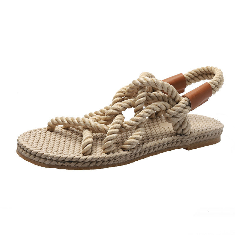 Frederika™ flettede reb-sandaler