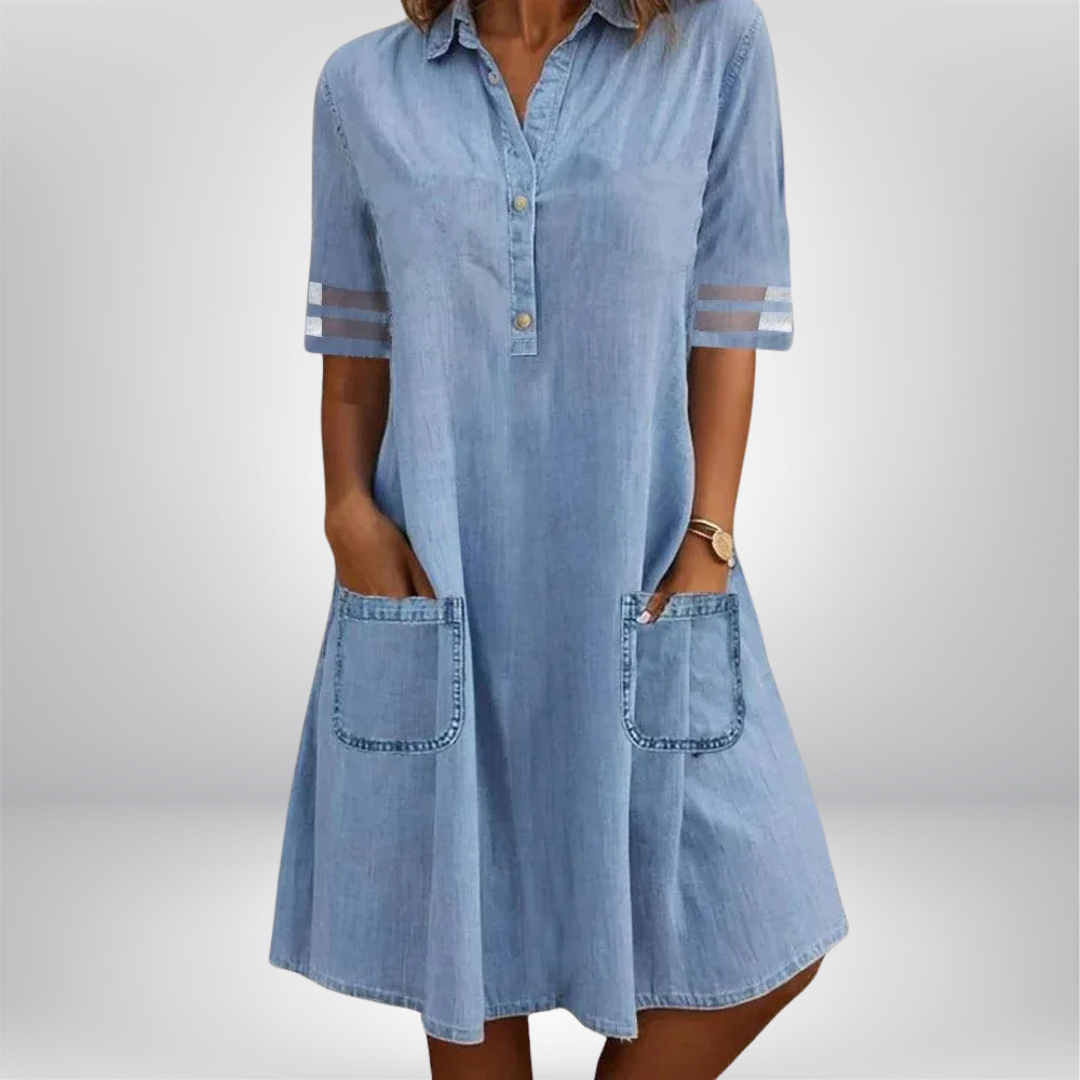 Frederika™ | Denim Letvægtskjole