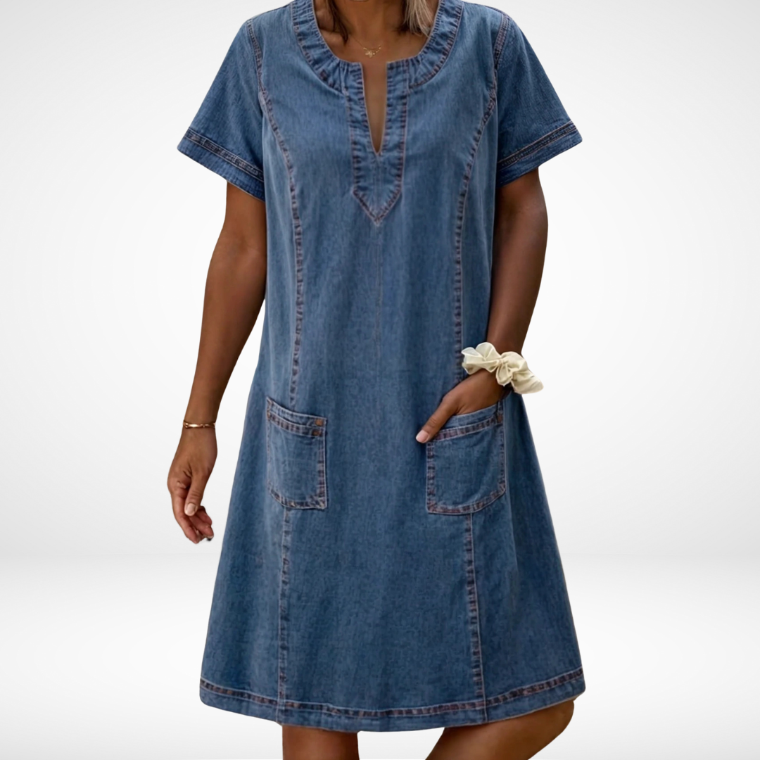 Frederika™ | Blød Denimkjole