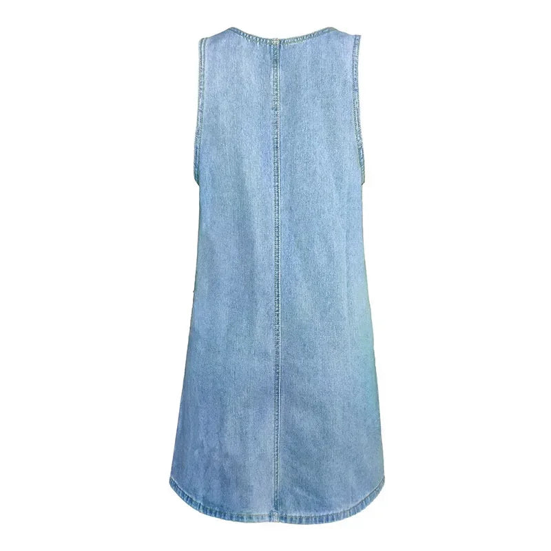Frederika™ | Praktisk og Let Denim Sommerkjole