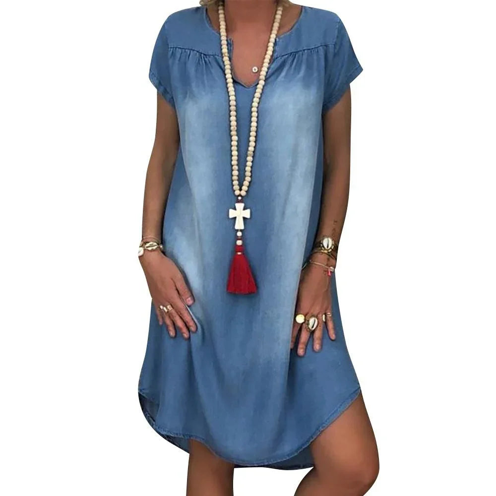 Frederika™ | Afslappet Denim Sommerkjole