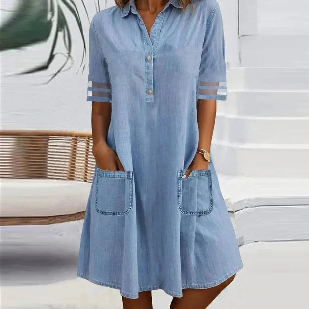 Frederika™ | Denim Letvægtskjole