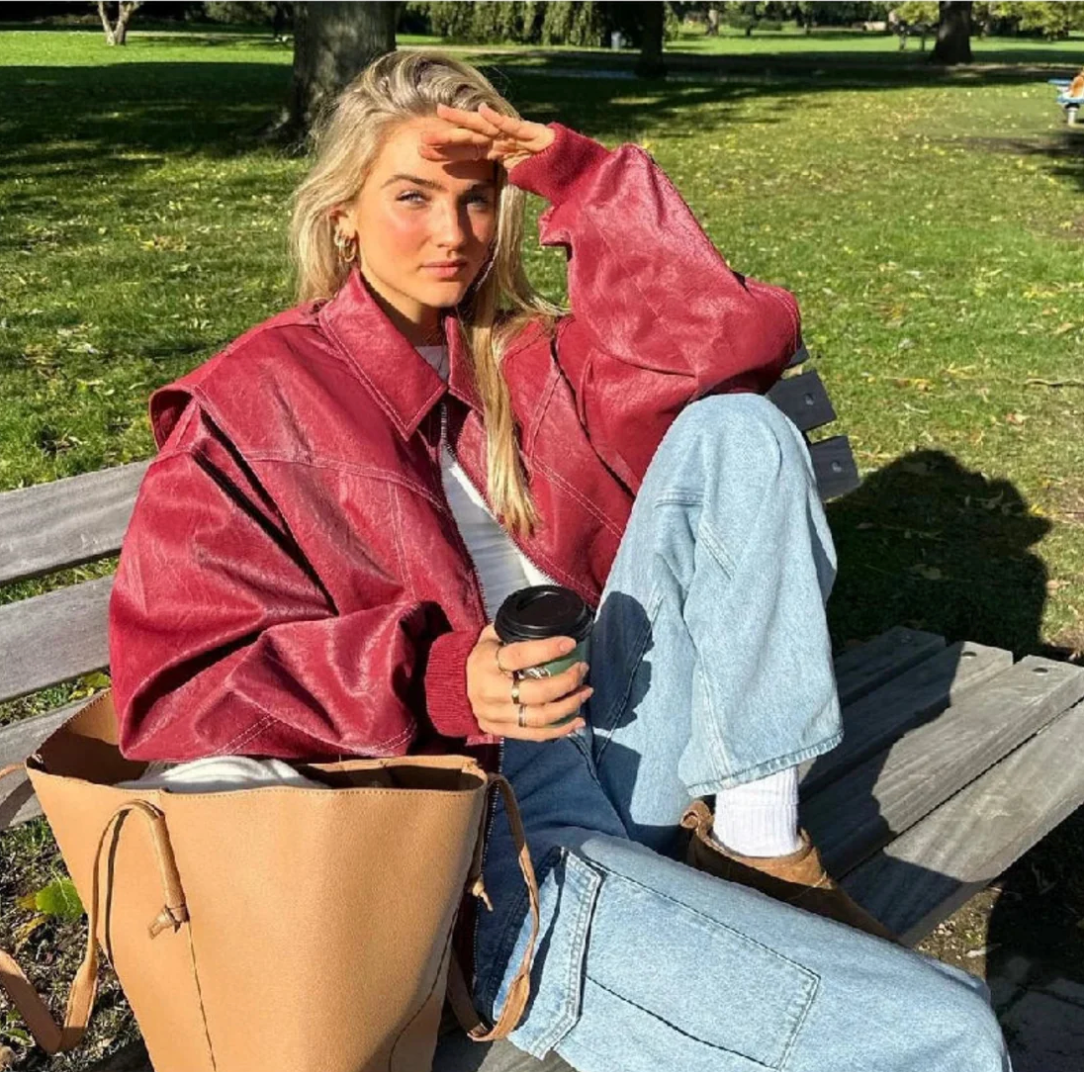 Frederika™ | Oversized Læderjakke