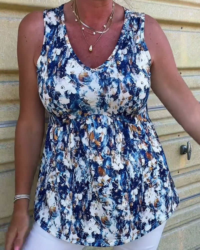 Sexet ærmeløs tanktop med print