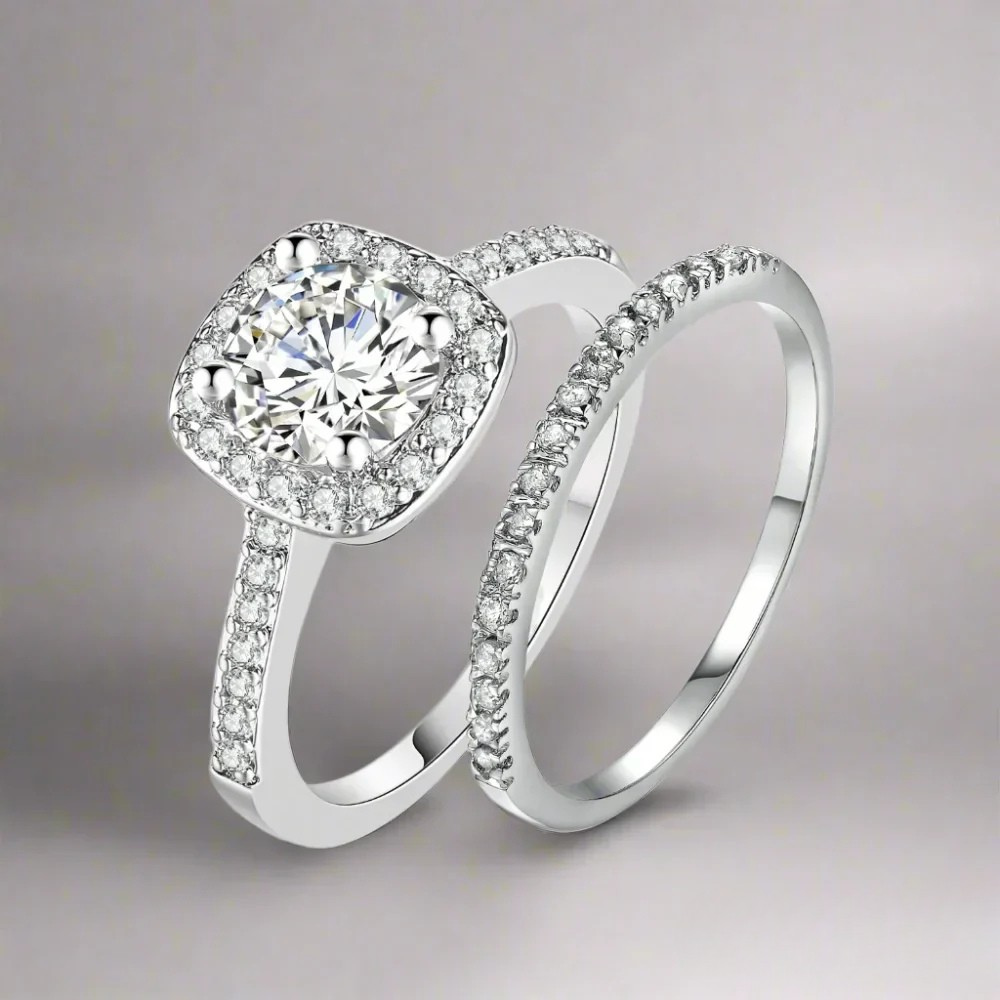 Elegant Klassisk Zirkonia Ring Sæt