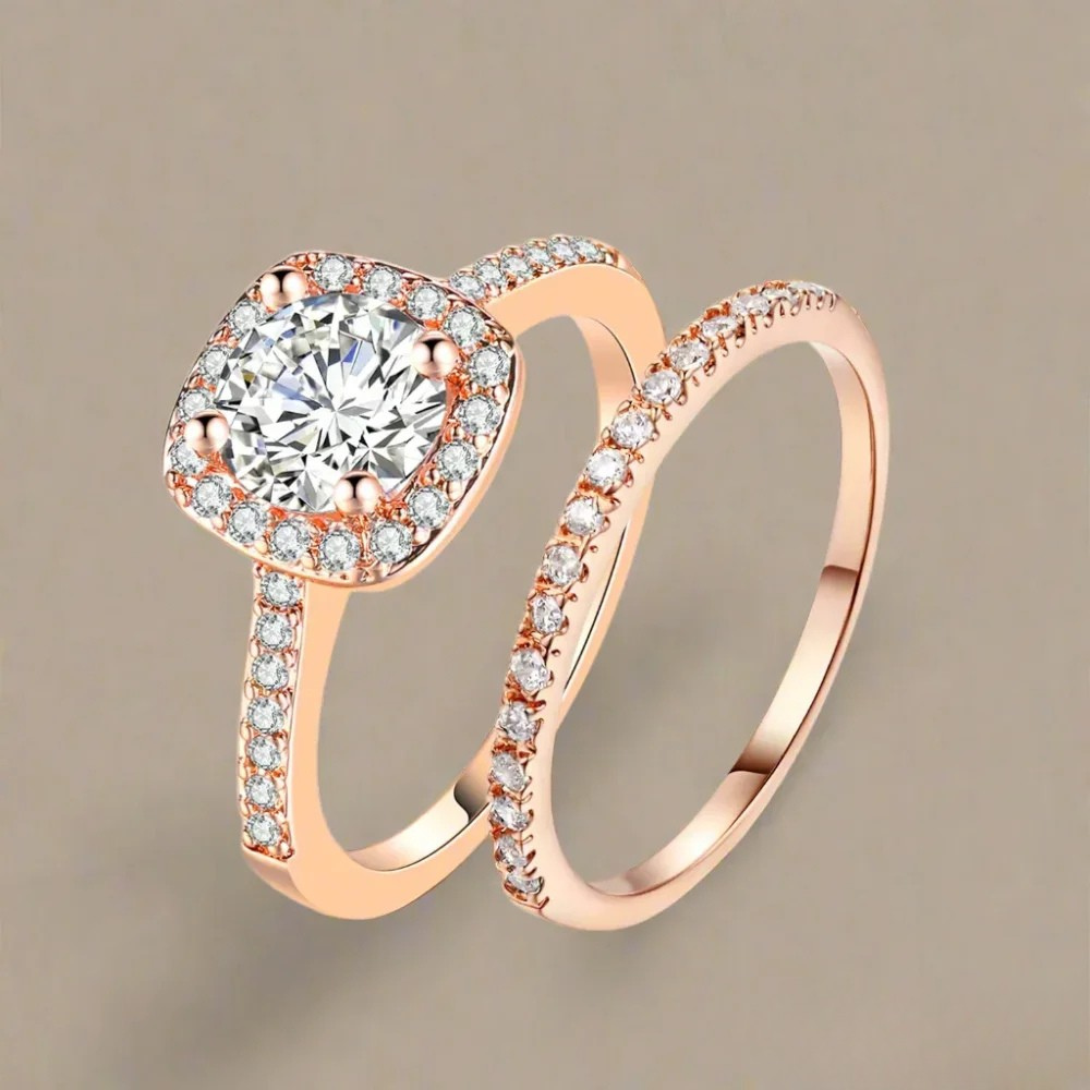 Elegant Klassisk Zirkonia Ring Sæt