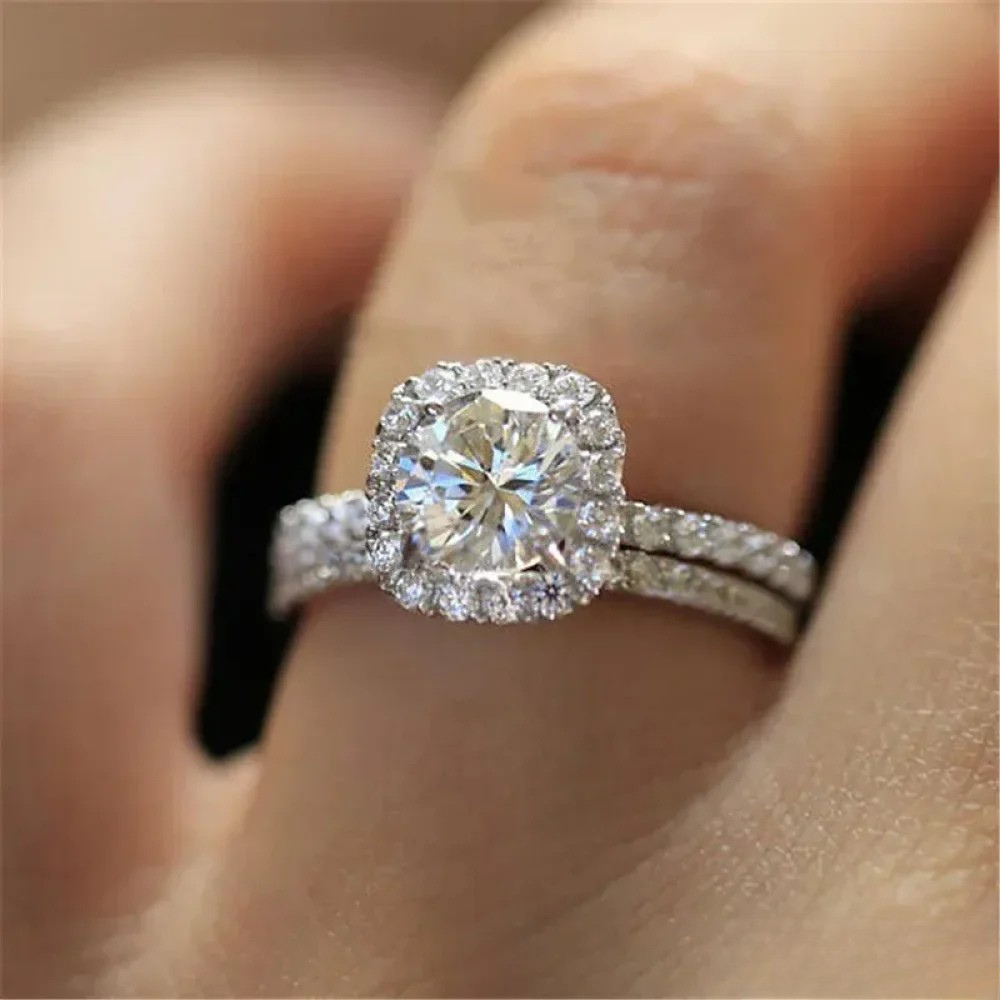 Elegant Klassisk Zirkonia Ring Sæt
