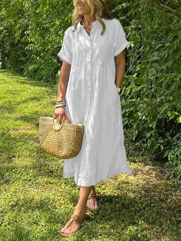 Frederika | elegant stribet kjole