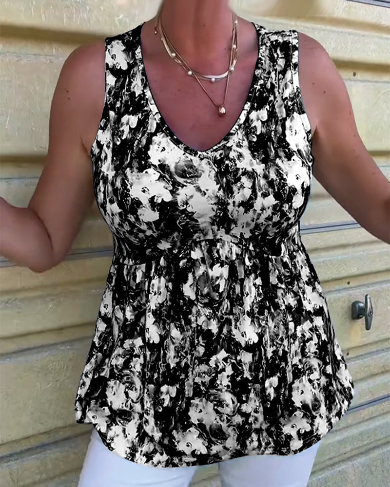 Sexet ærmeløs tanktop med print