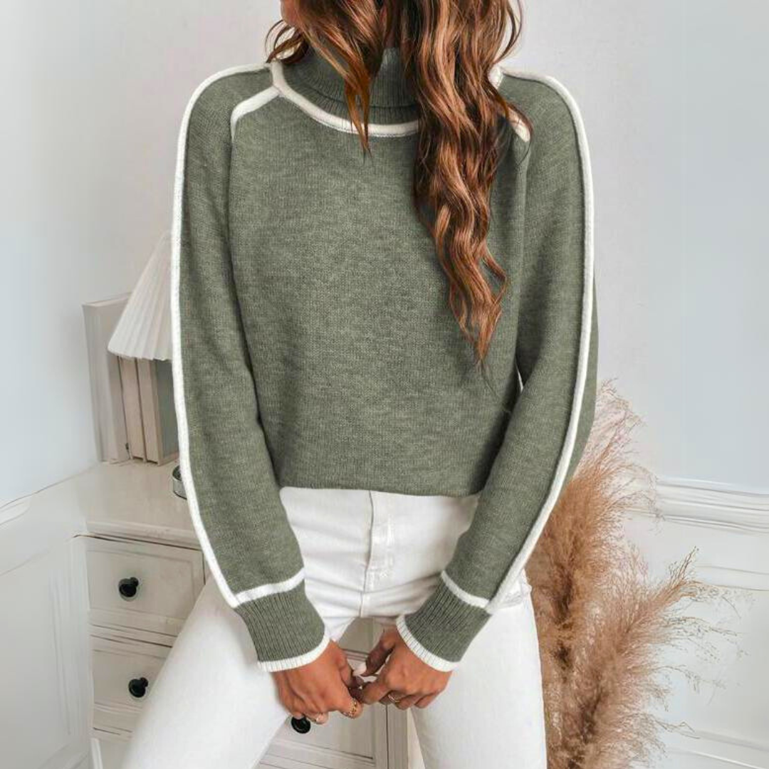 Frederika™ | Luxuriöser olivgrüner Strickpullover