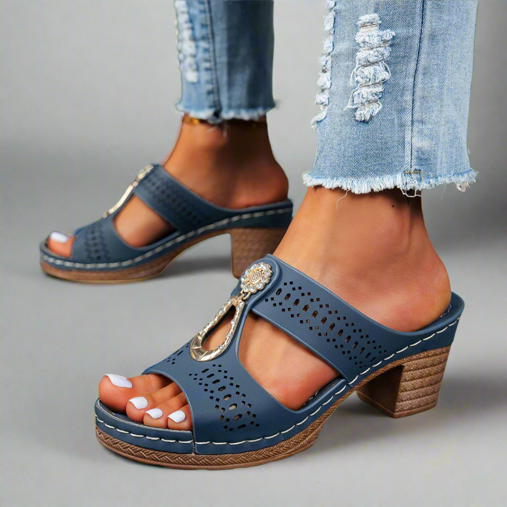 Frederika™ | Orthopædiske Sandaler med Strass-Komfort
