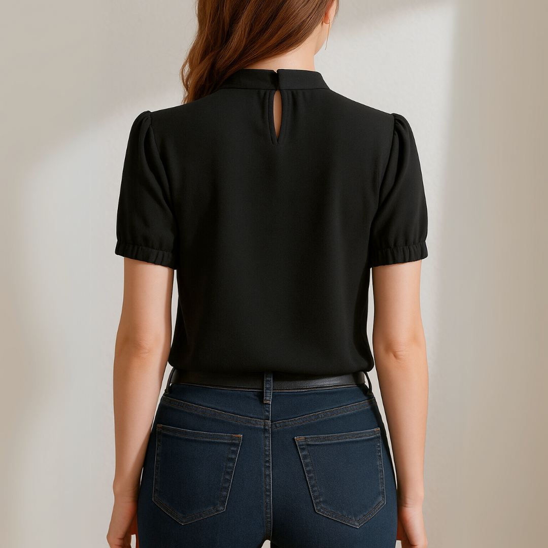 Annie™ | Plisseret Cold Shoulder Bluse