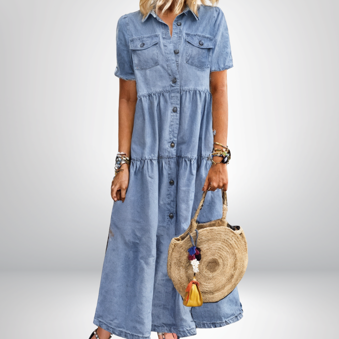 Frederika™ | Blød Denimkjole