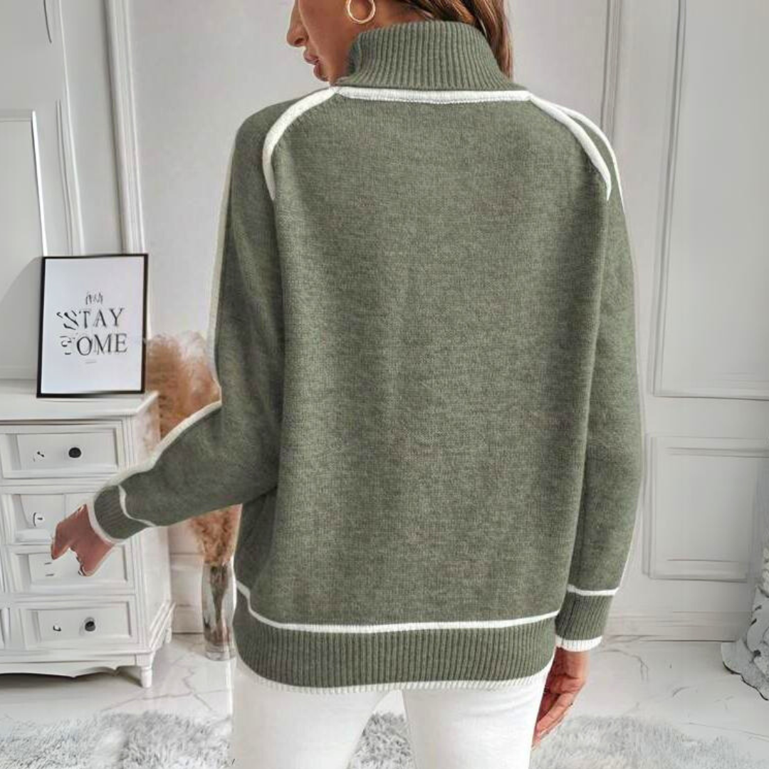 Frederika™ | Luxuriöser olivgrüner Strickpullover
