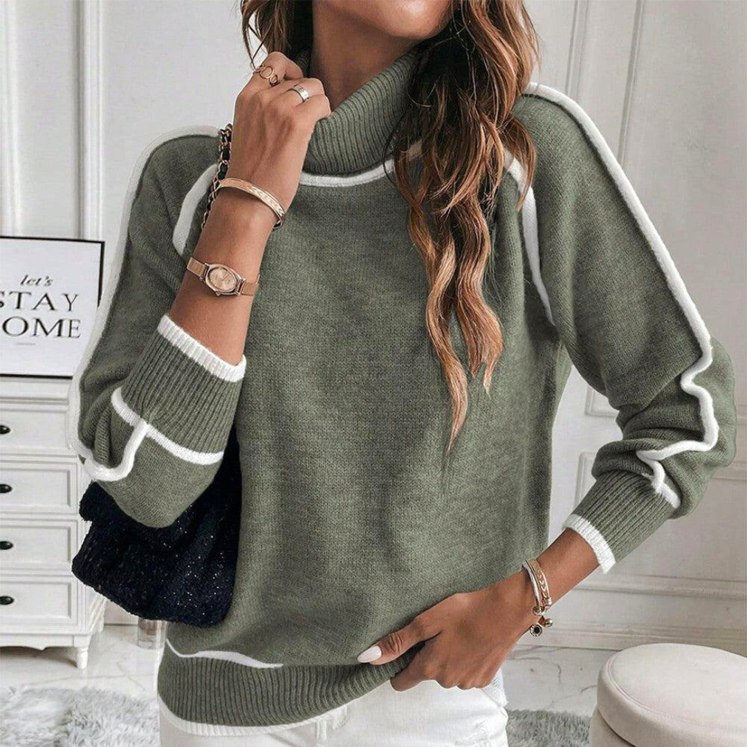 Frederika™ | Luxuriöser olivgrüner Strickpullover