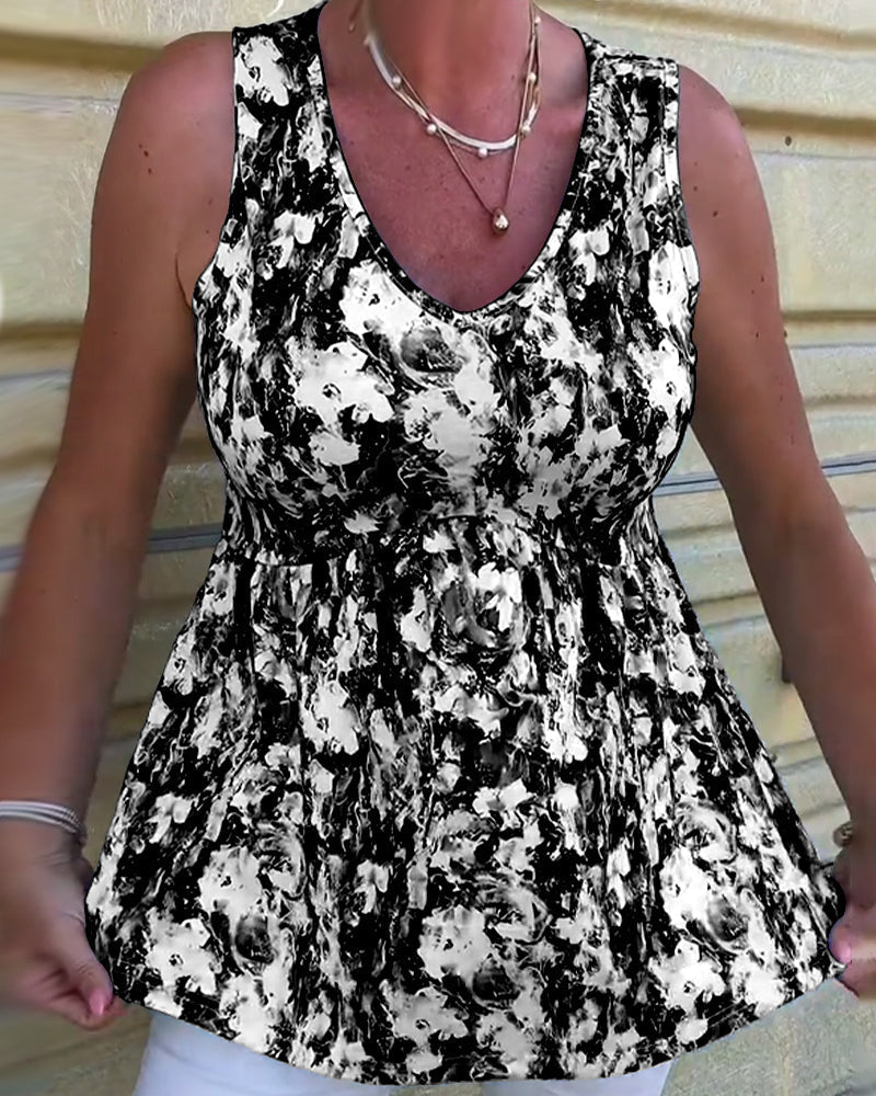 Sexet ærmeløs tanktop med print