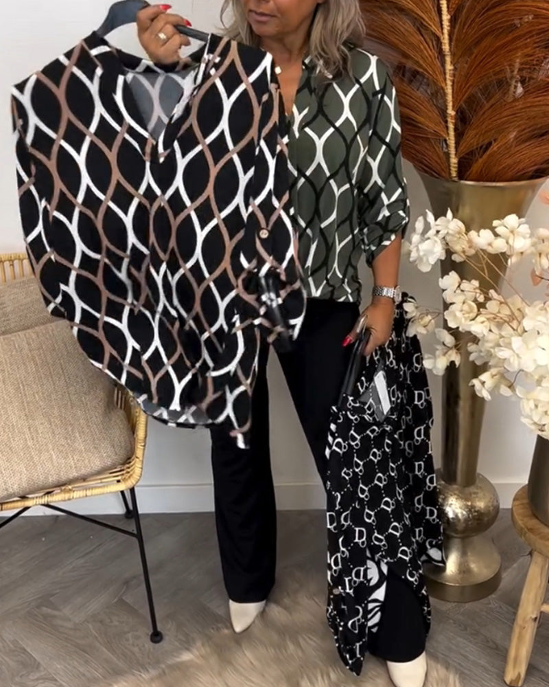 Janny™ | Casual Bluse med Lange Ærmer og Elegant Mønster