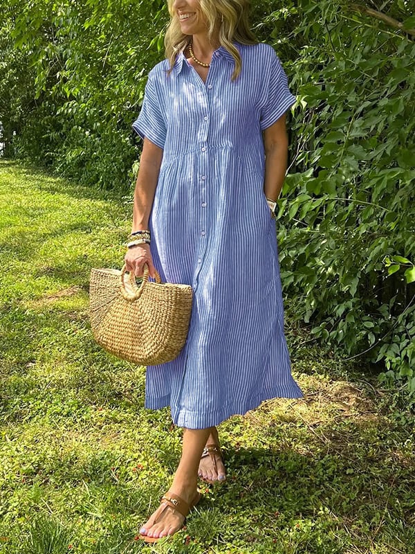 Frederika | elegant stribet kjole
