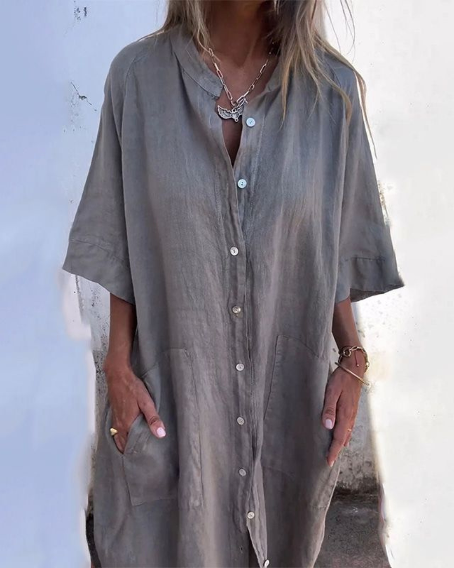 Lina™ | Ibiza Stil Casual Skjortekjole