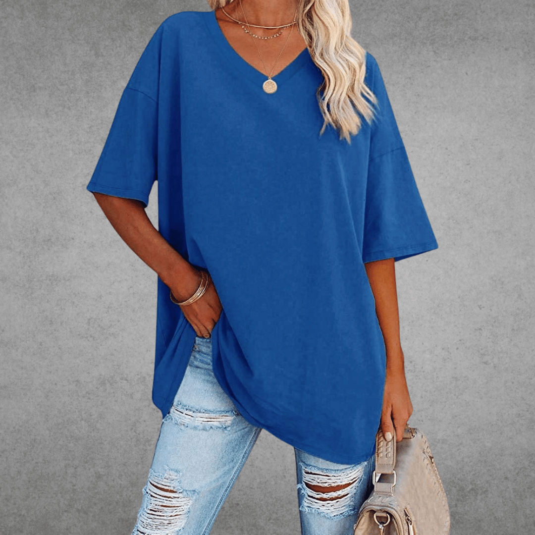 Nikita™ | Stilfuld Oversized V-Neck T-shirt