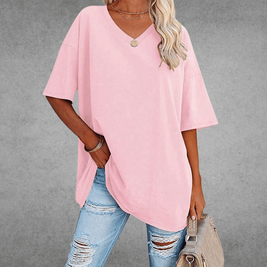 Nikita™ | Stilfuld Oversized V-Neck T-shirt