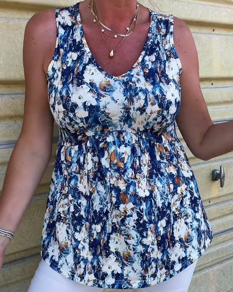 Sexet ærmeløs tanktop med print