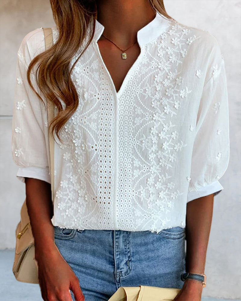 Clara™ | Let og Elegant Bluse med Pufærmer