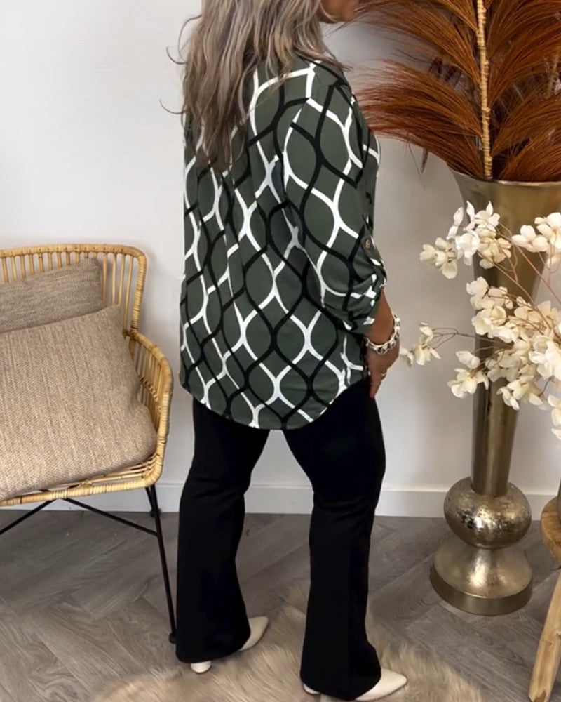 Janny™ | Casual Bluse med Lange Ærmer og Elegant Mønster