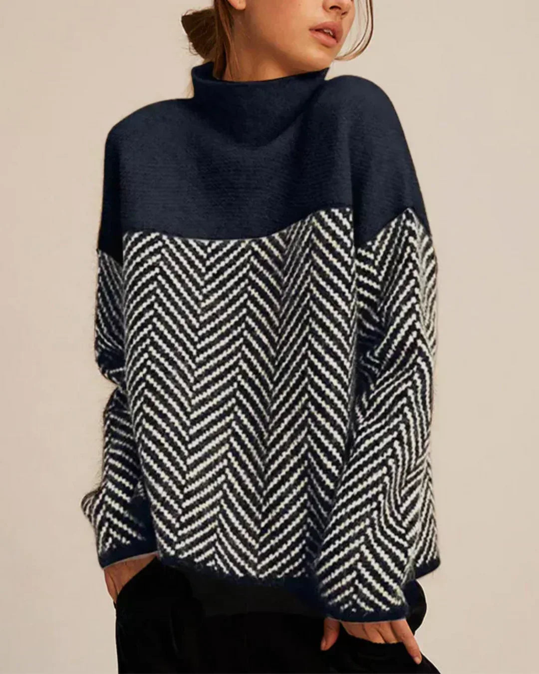 Frederika™ | Bomulds-rullekravesweater