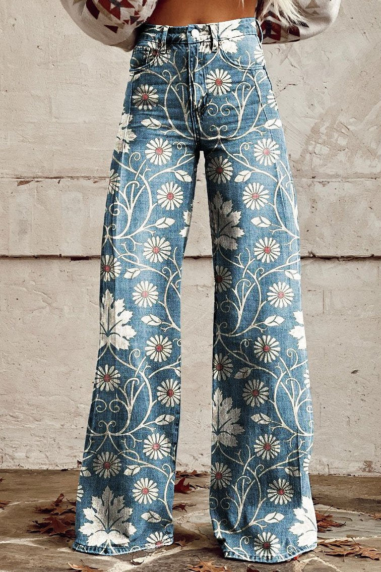 Frederika™ | Boho Blomstrede Wide-Leg Bukser