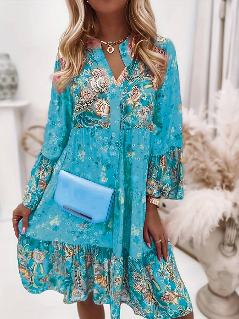 Frederika™ | Stilfuld Boho Kjole med Blomsterprint