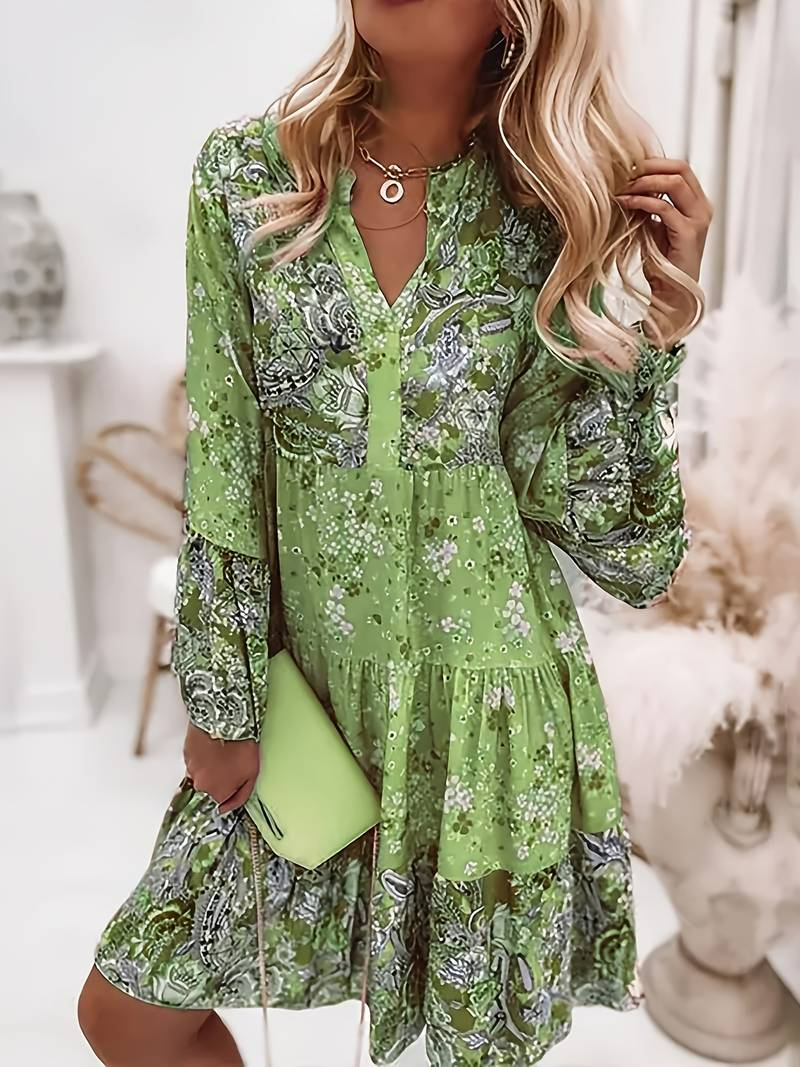 Frederika™ | Stilfuld Boho Kjole med Blomsterprint