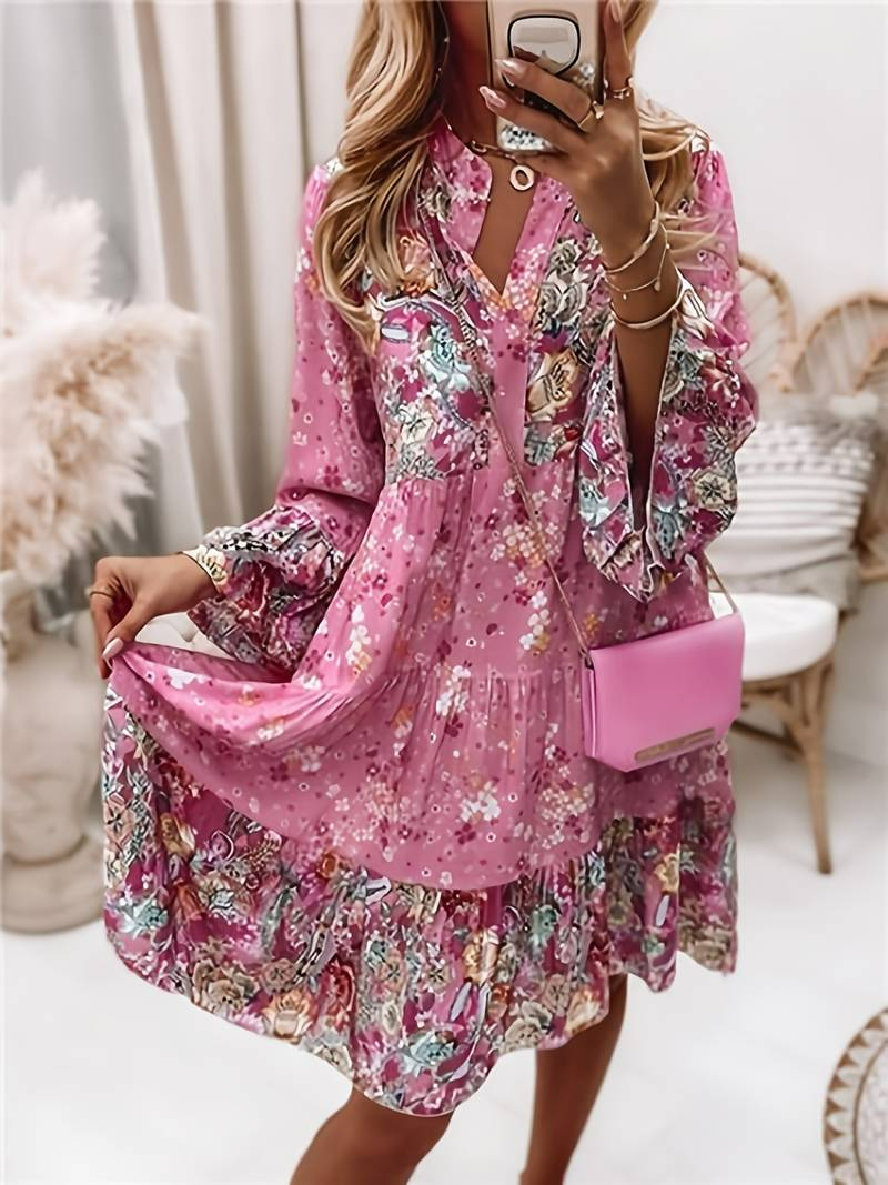 Frederika™ | Stilfuld Boho Kjole med Blomsterprint