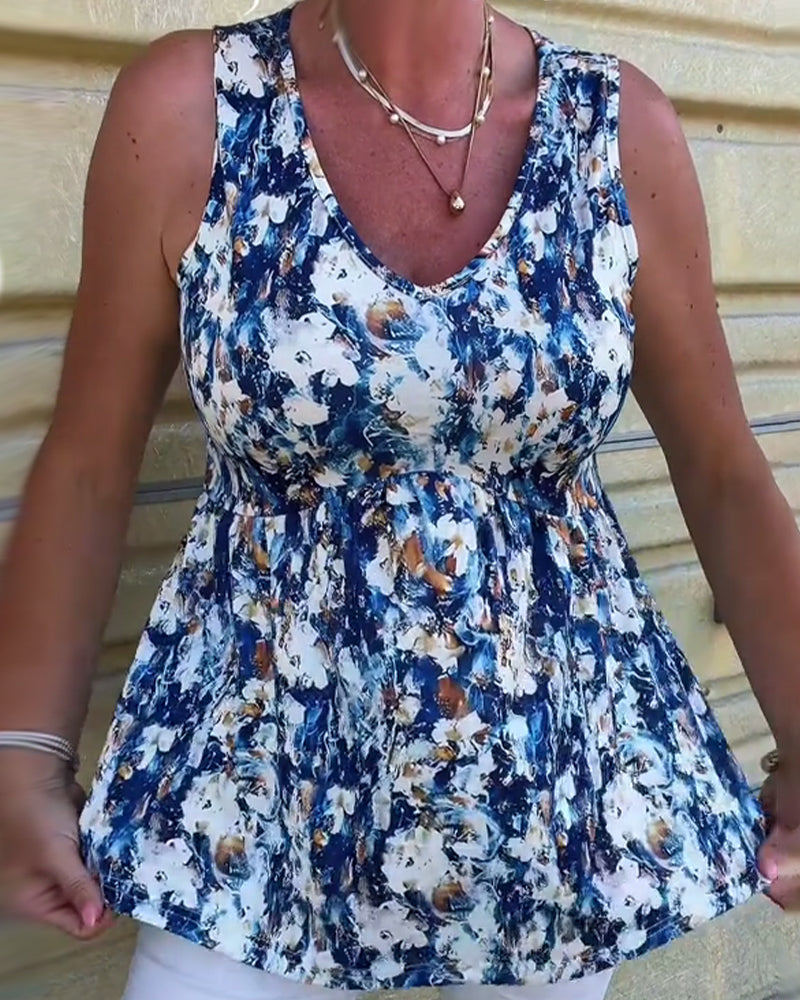 Sexet ærmeløs tanktop med print