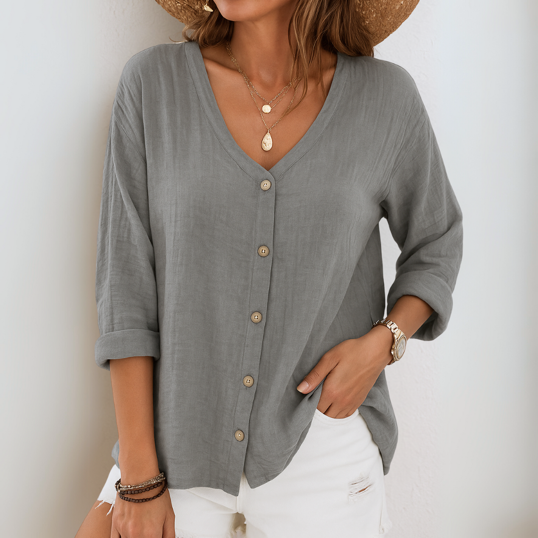 Eirlys – Afslappet bluse med knapper