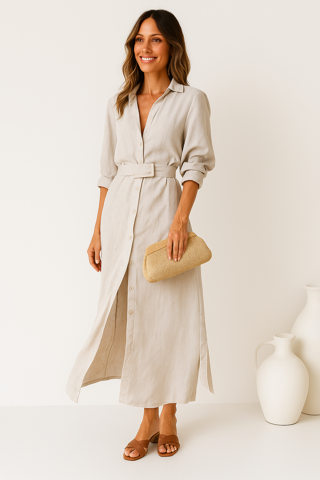 Jeanette™ | Elegant maxikjole med V-hals