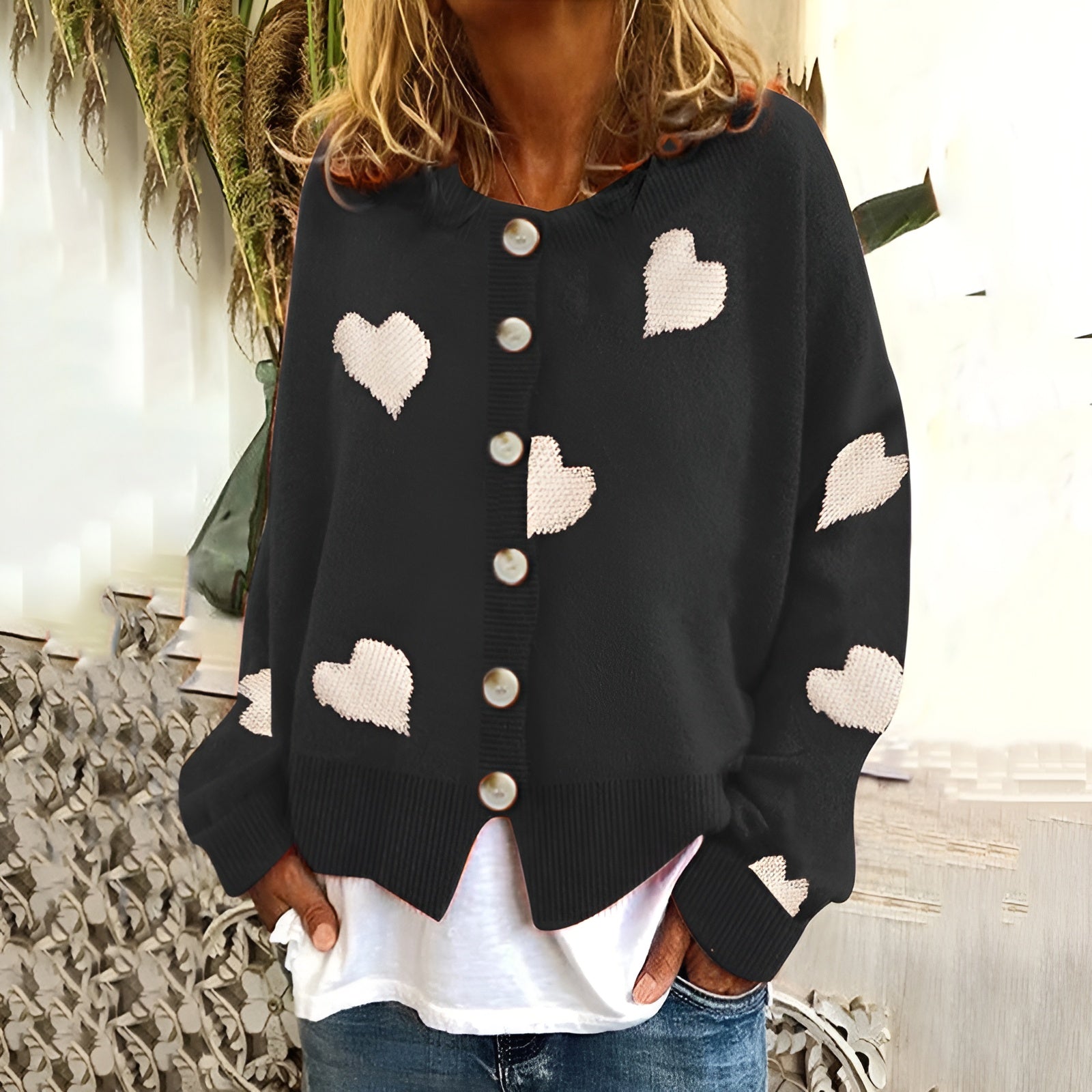 Frederika™ | Hjerte-sweater