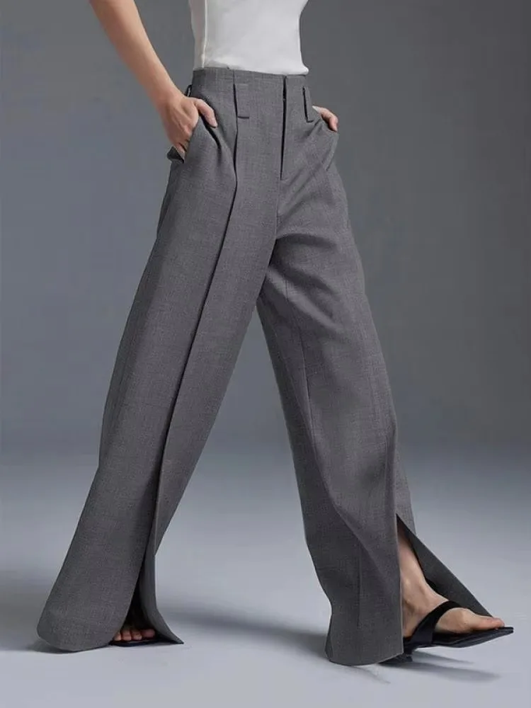 Frederika™ | Stilfulde Wide-Leg Bukser med Slids