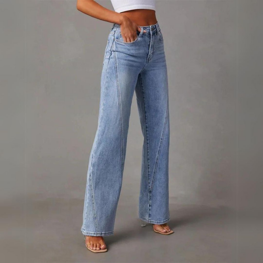 Frederika™ | Stilfulde Højtaljede Wide-Leg Jeans