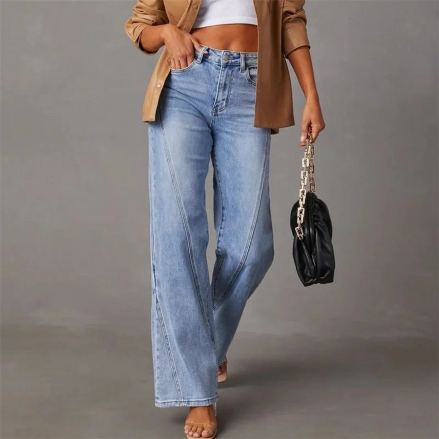 Frederika™ | Stilfulde Højtaljede Wide-Leg Jeans