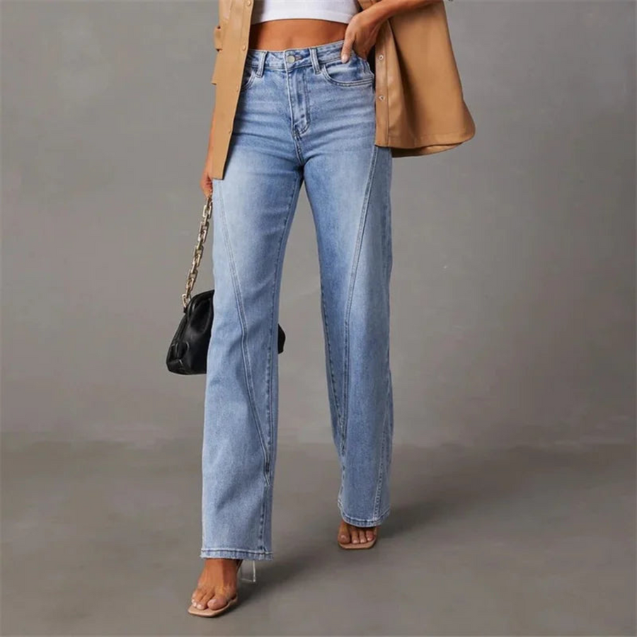Frederika™ | Stilfulde Højtaljede Wide-Leg Jeans