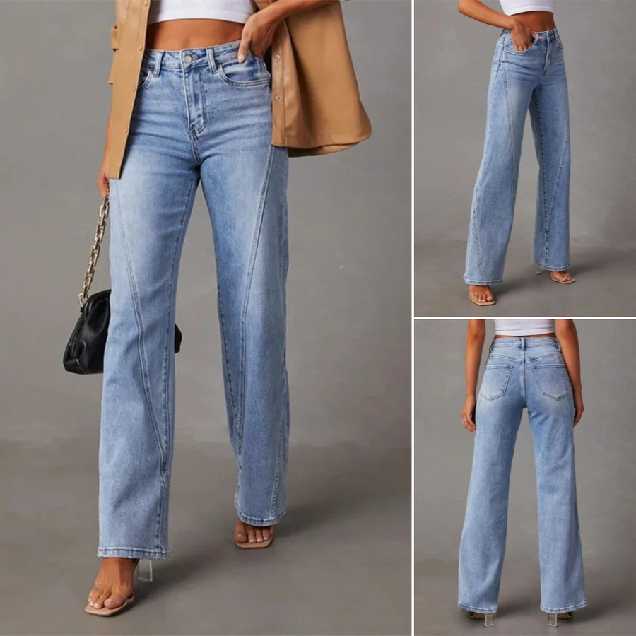 Frederika™ | Stilfulde Højtaljede Wide-Leg Jeans