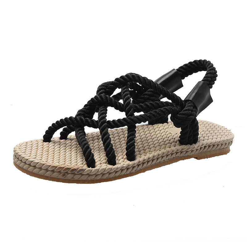 Frederika™ flettede reb-sandaler