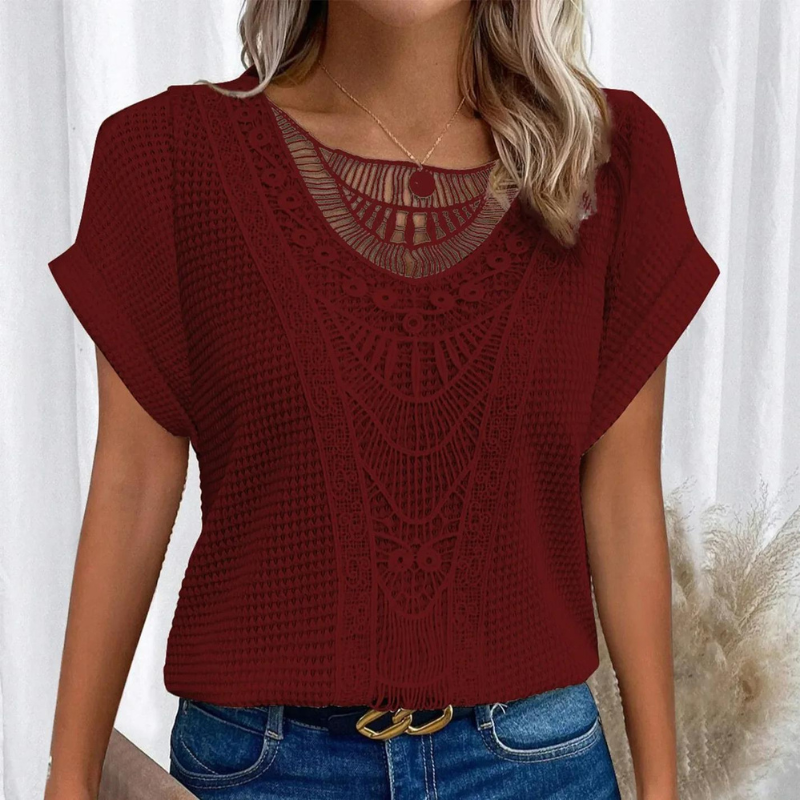 Frederika™ | Stilfuld Top med Blonde Detalje